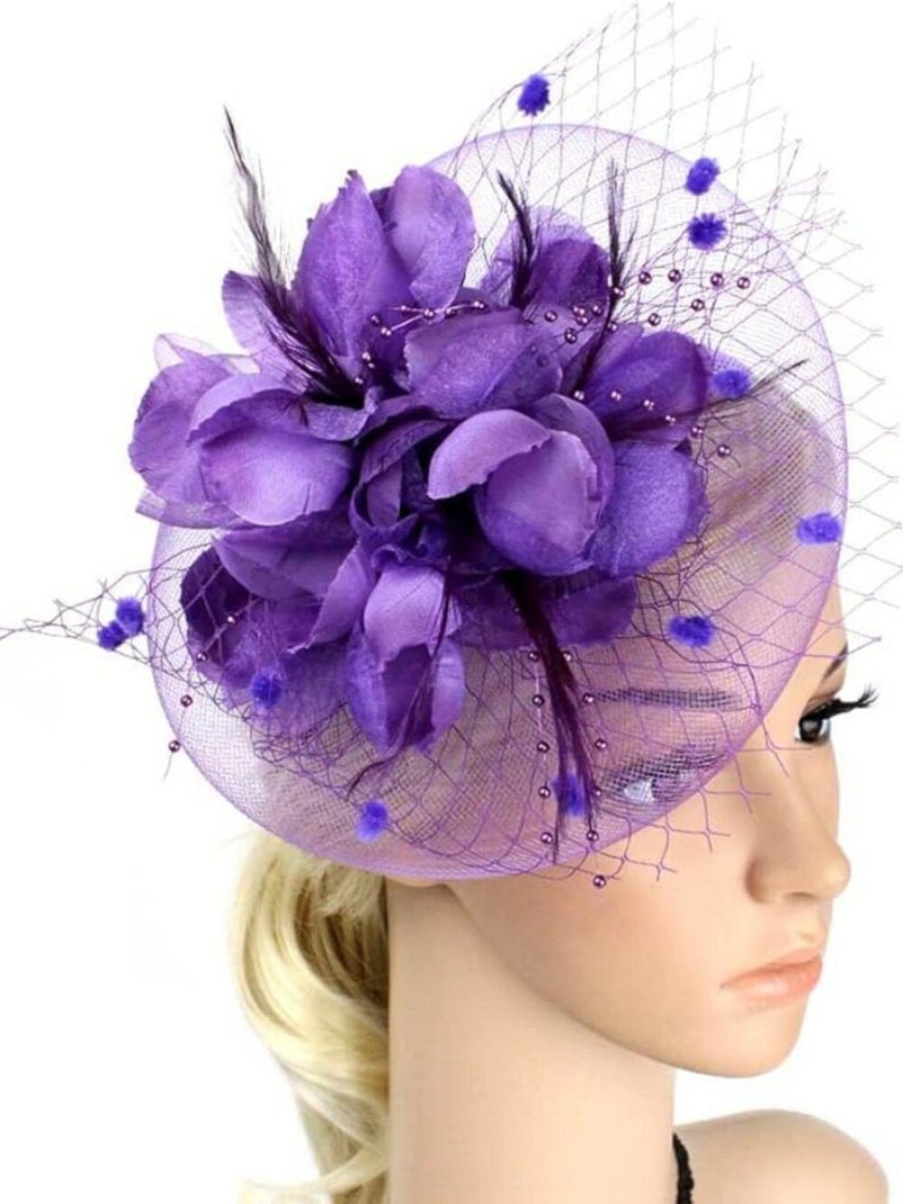 Derby Fascinators Hat Tea Party Wedding Cocktail Party Purple NEW